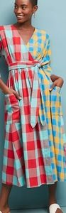 Mara Hoffman Plaid Wrap Dress sz L